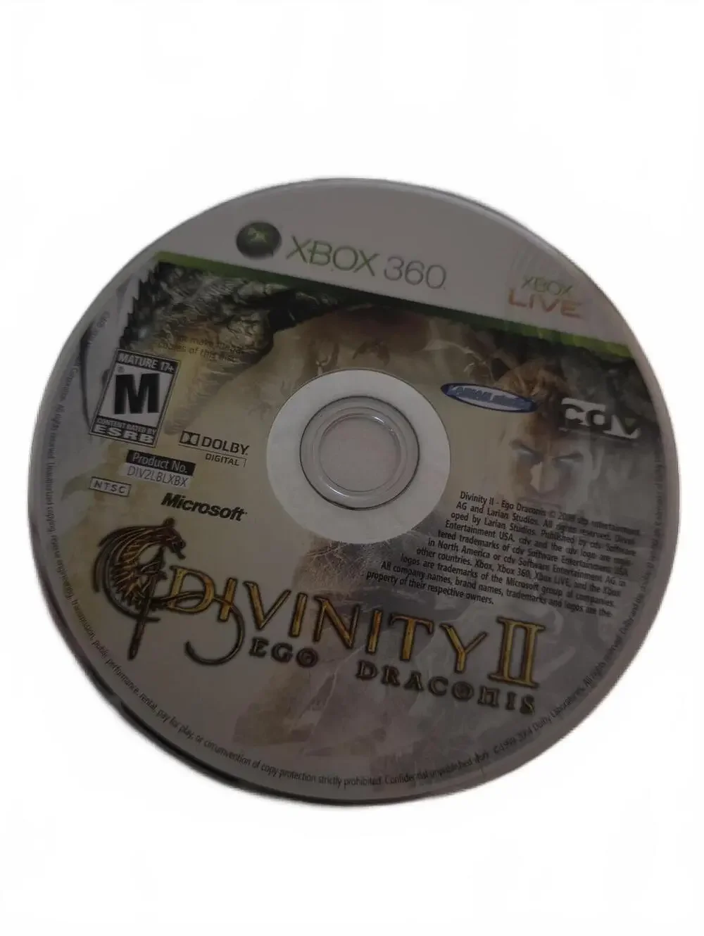 Divinity II Ego Draconis Xbox 360 Game Disc Only